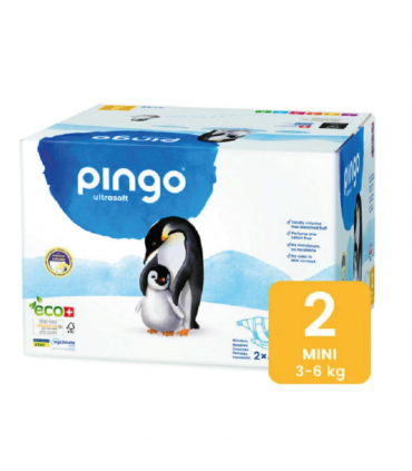PINGO  NEW BORN T2 3-6KG 3 SACHETS DE 42 COUCHES