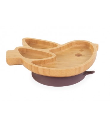 ASSIETTE EN BOIS  OISEAU